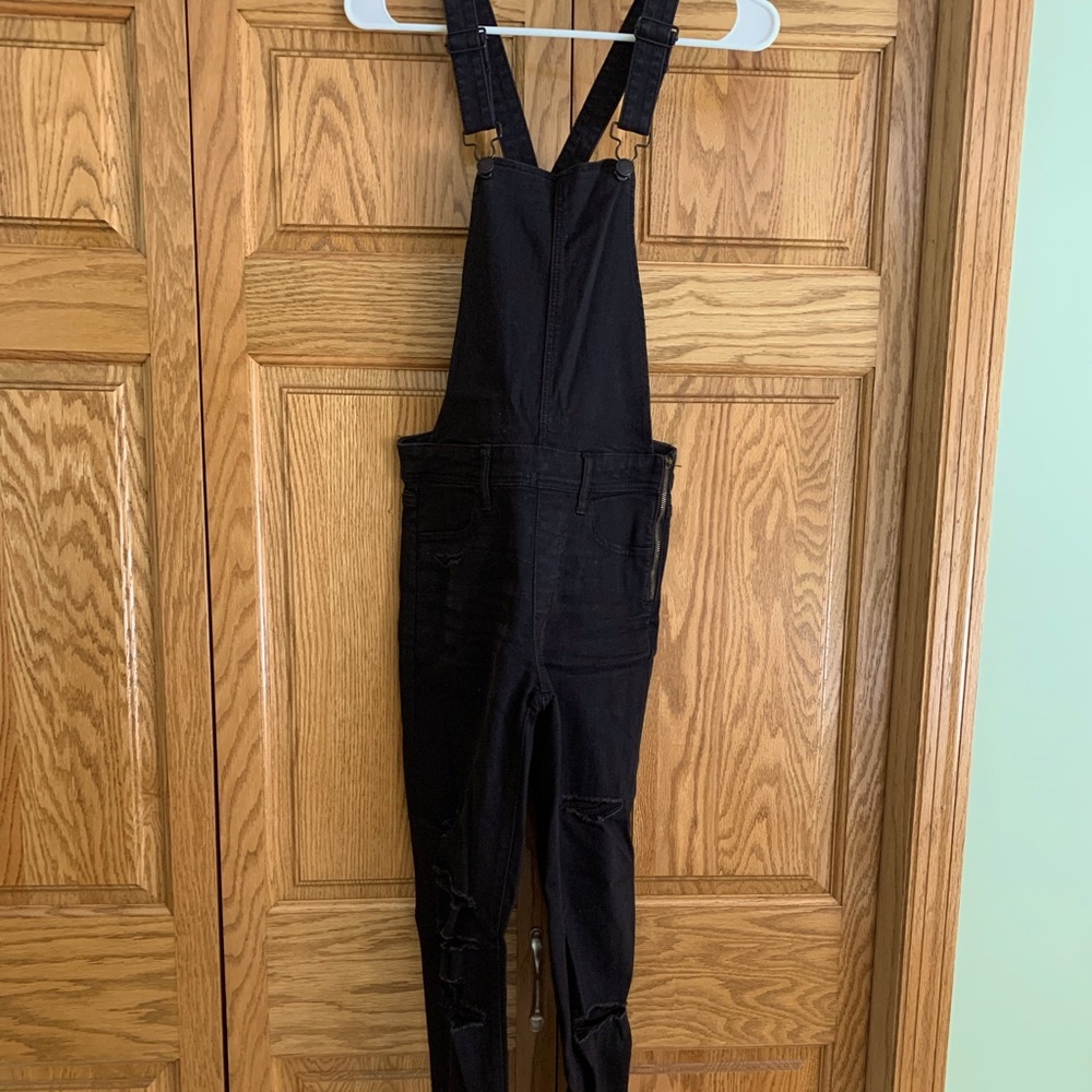 American Eagle Black Jegging Overalls